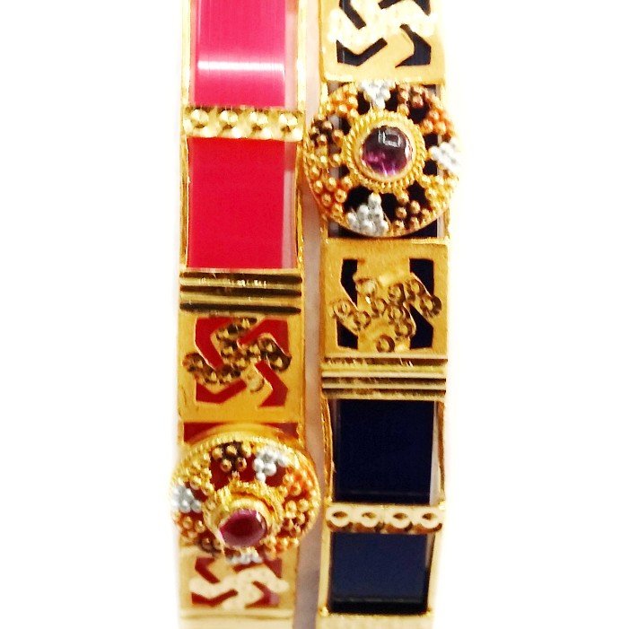 22k gold multiple colours changeable kada bangles mga - gp049