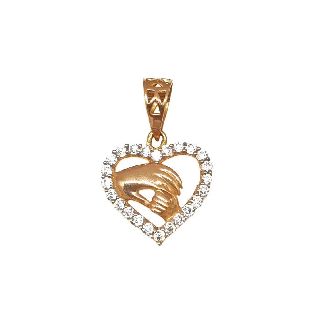 18K Rose Gold Heart Shaped Modern Pendant MGA - PDG0077