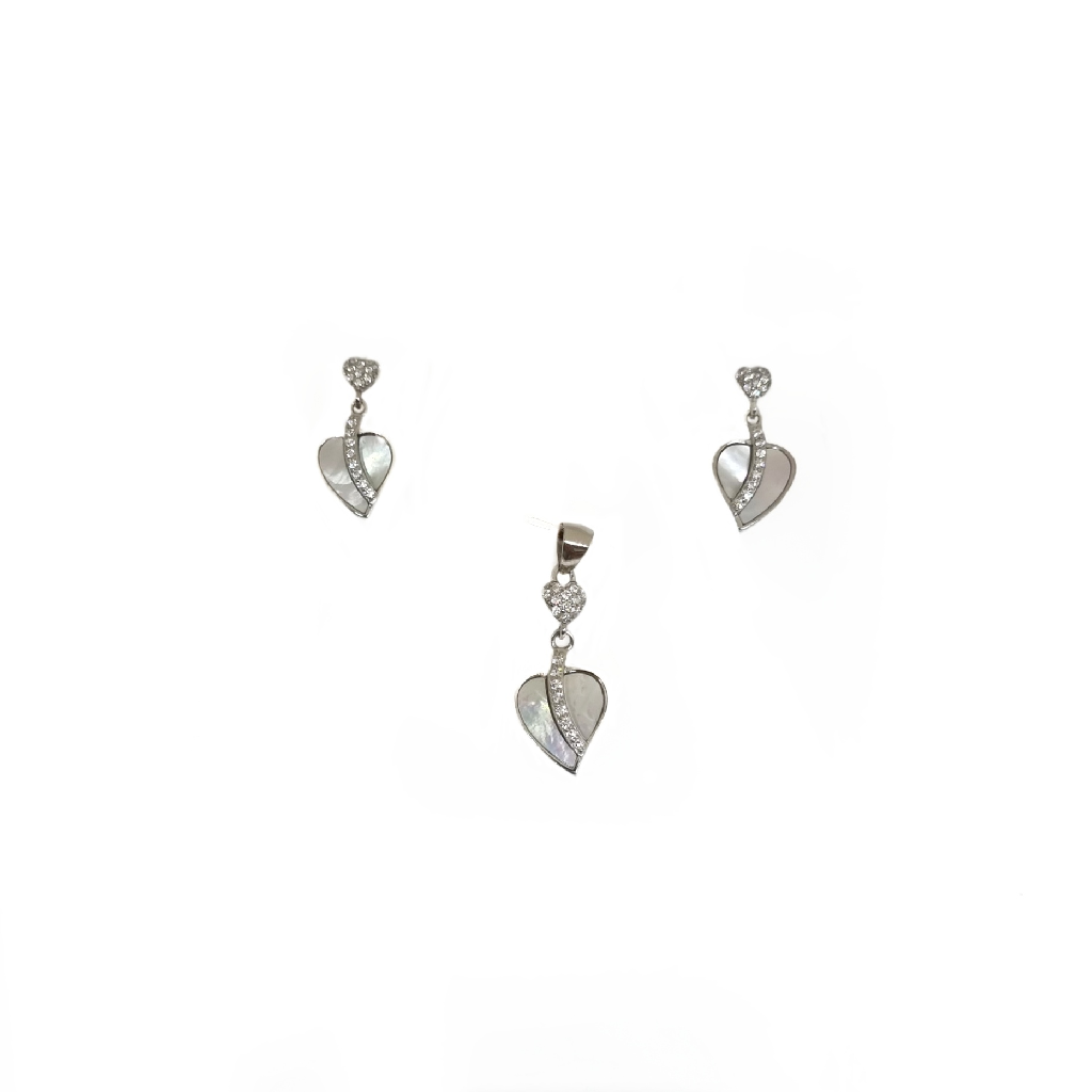 925 Sterling Silver Heart Pendant Set MGA - PTS0281