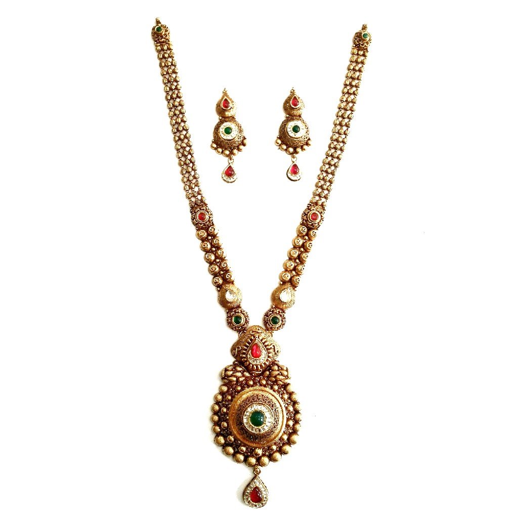 916 gold antique necklace set mga -...