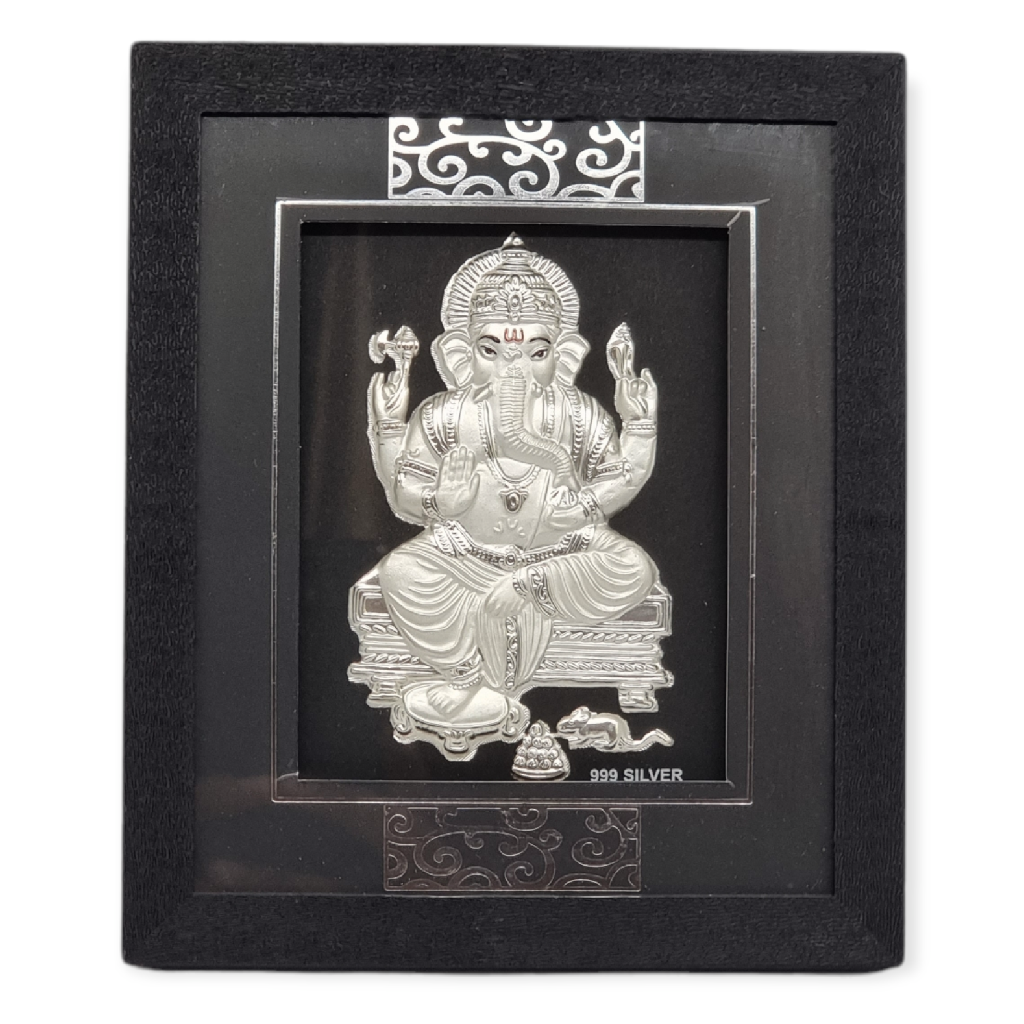 999 silver Ganeshji Frame, Ganesh c...