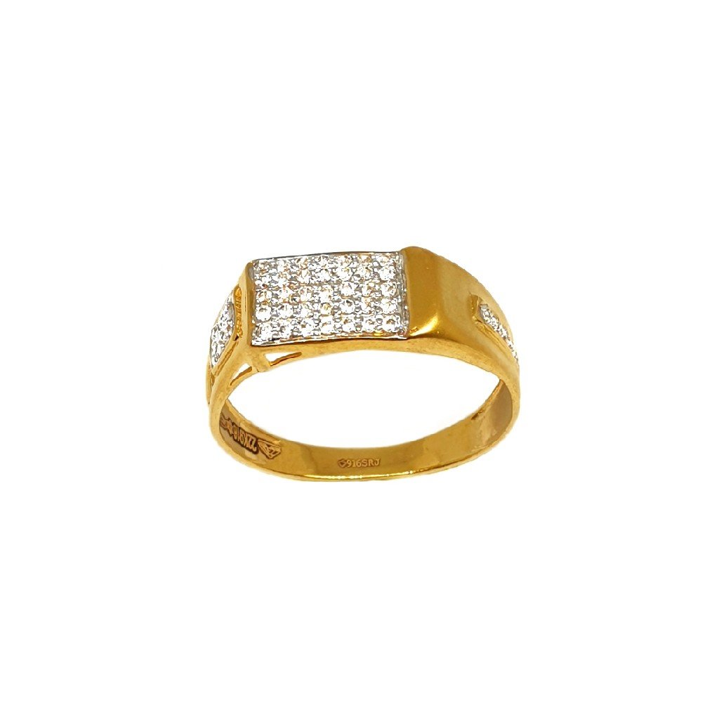 22K Gold Matte Finish Gents Ring MG...