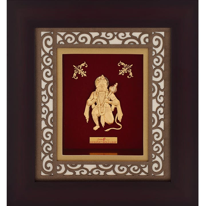 Hanuman ji Frame In 24K Gold Foil M...