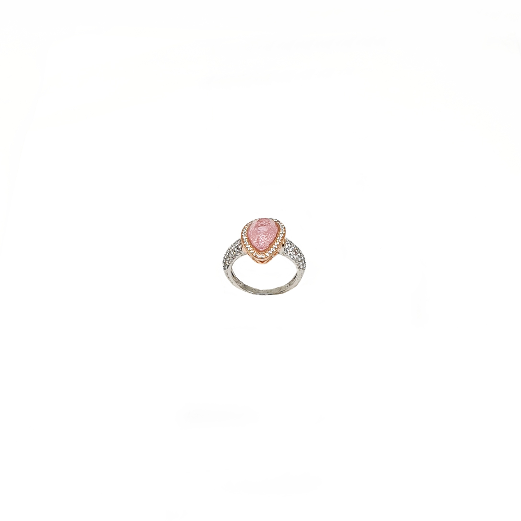 Pink Stone Rose Silver Ring In 925 Sterling Silver MGA - LRS5332