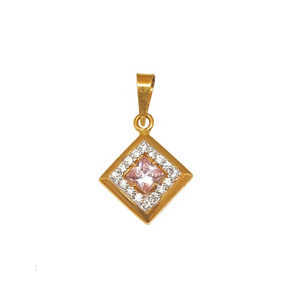 22K Gold Square Shaped Designer Pendant MGA - PDG0219