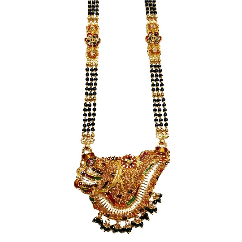 22k gold kalkutti 3 line mangalsutr...