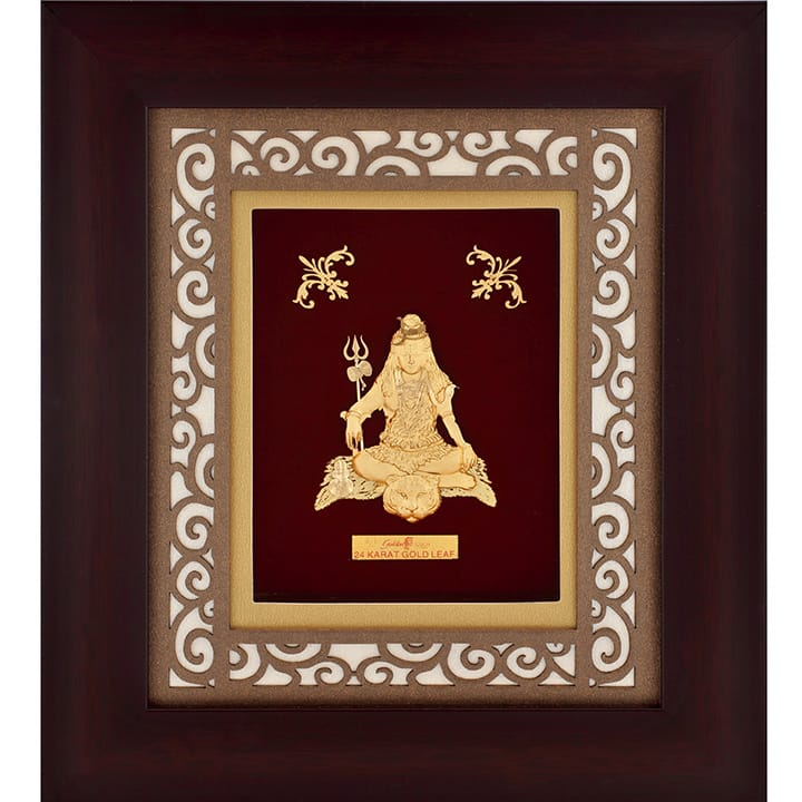 Lord Shiva Frame In 24K Gold Leaf M...