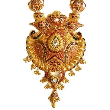 22k gold kalkatti rajwadi necklace set mga - gls038