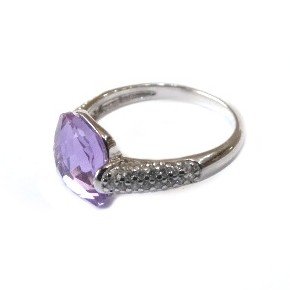 925 Sterling Silver Fancy Colour Stone Ring MGA - LRS1556