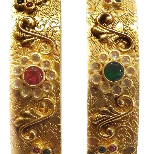 22k Gold Flower Shape Antique Kada Bangles MGA - GP032