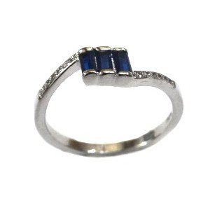 925 Sterling Silver Fancy Blue Colo...