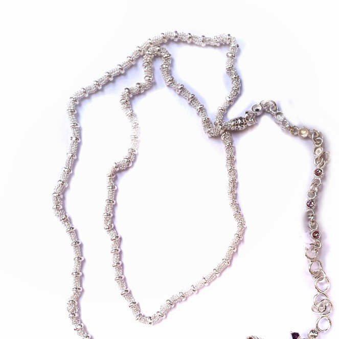 Fancy flower silver kandora mga - jus0048