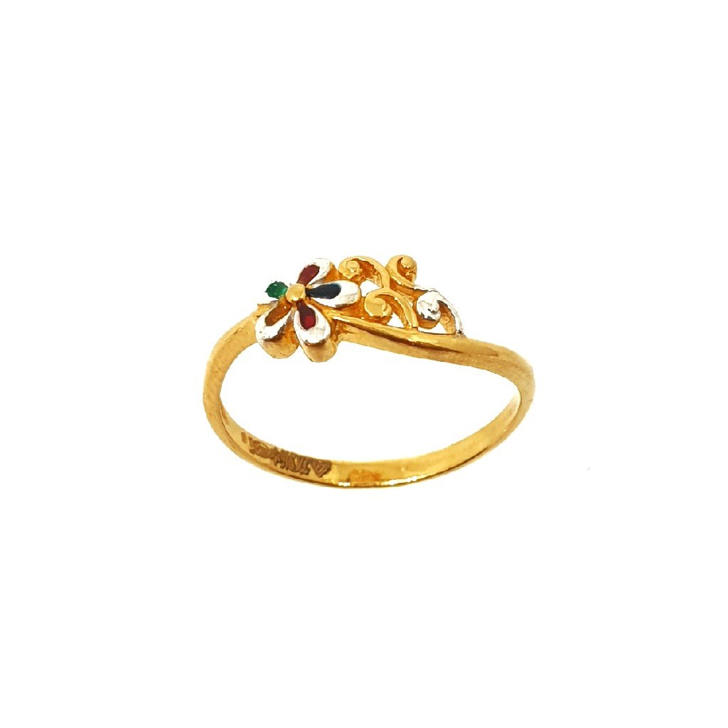 22K Gold Meenakari Ring MGA - LRG02...