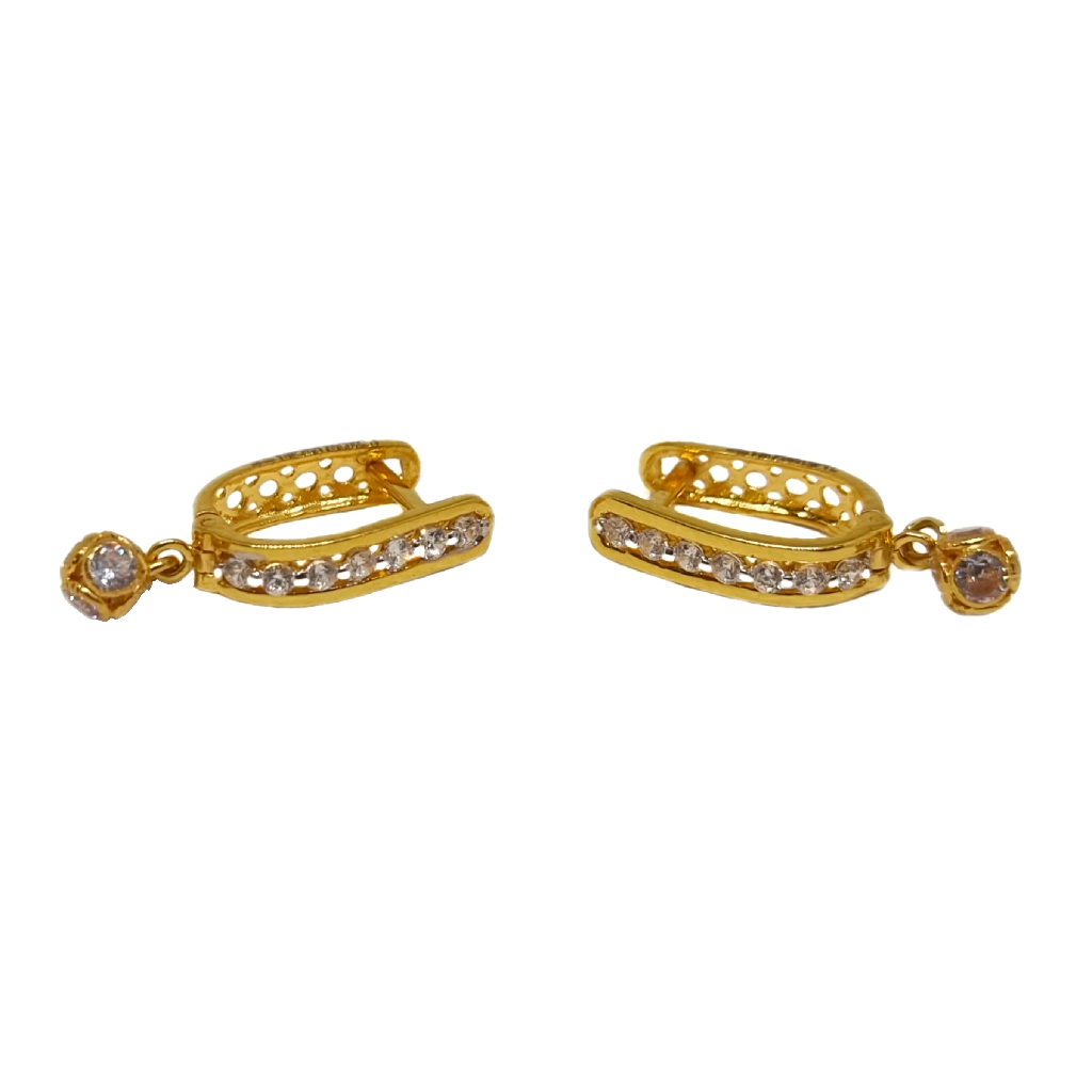 18K Gold CZ Diamond Earrings MGA -...