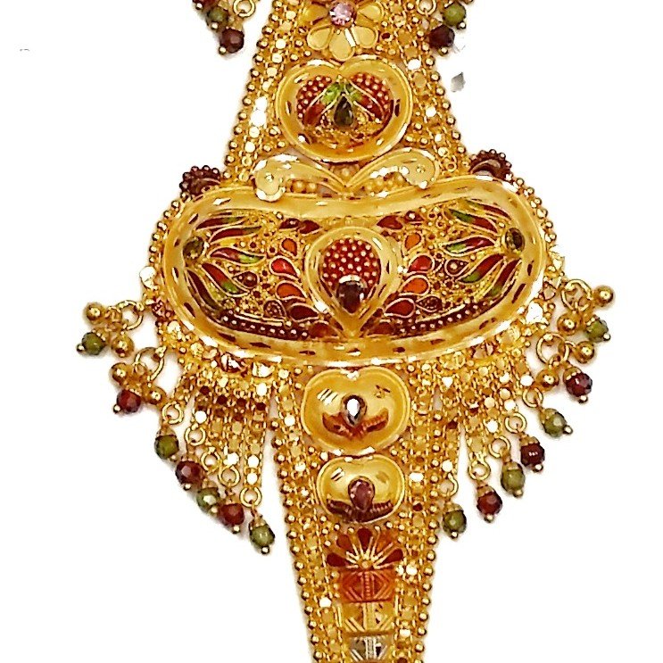 22k Gold Meenakari Designer Pocha Bracelet MGA - GP022