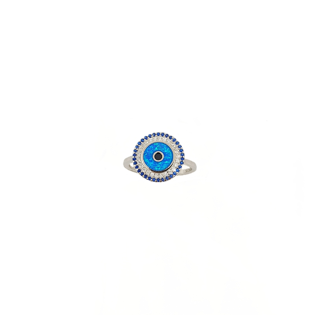 Evil Eye Sterling Silver Ring MGA -...