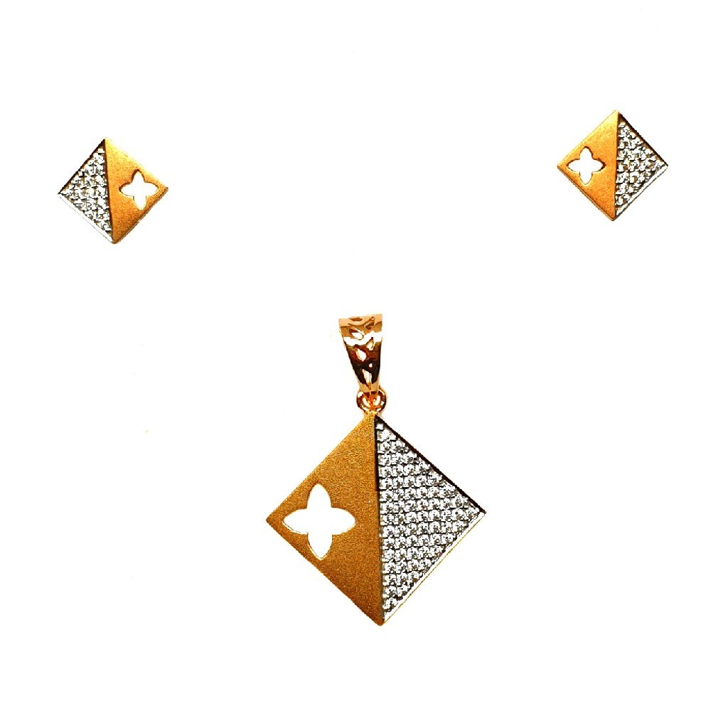 18K Rose Gold Square Shaped Modern...