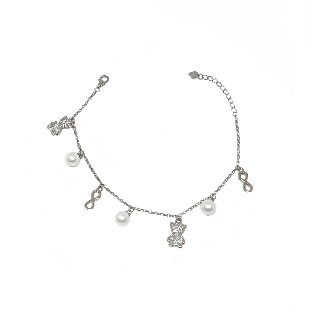 Hanging Teddy & Infinity Sign In 925 Sterling Silver MGA - BRS2266