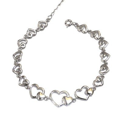 925 sterling silver heart bracelet...