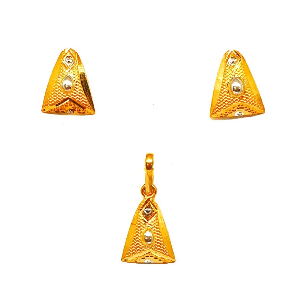 22K Gold Triangle Shaped Fancy Pend...