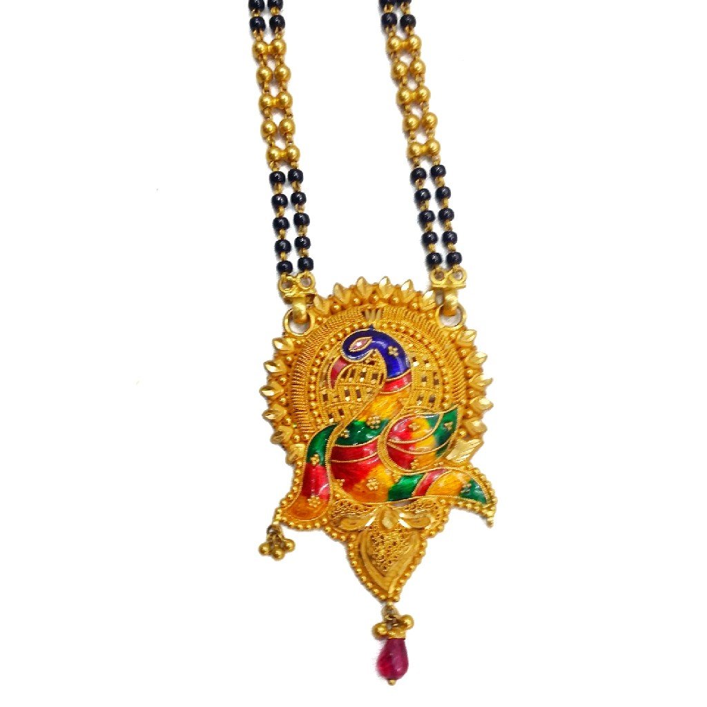 22k Gold Meenakari Peacock Mangalsutra MGA - GM060