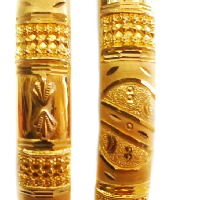 22k half round plain gold bengal kada mga - gp017