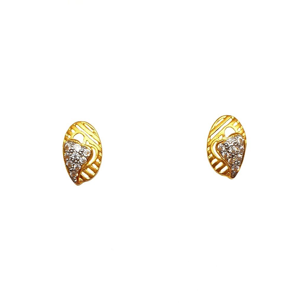 22K Gold Heart Shaped Earrings MGA...