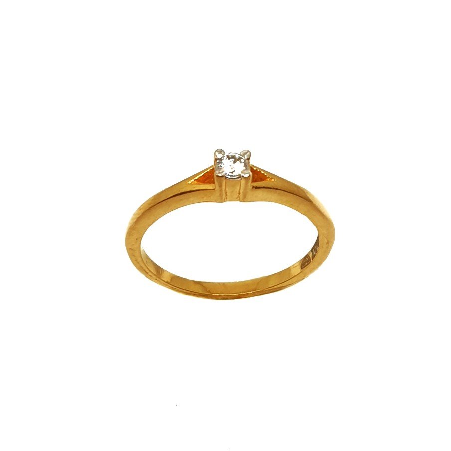 22K Gold Solitaire Diamond Ring MGA...