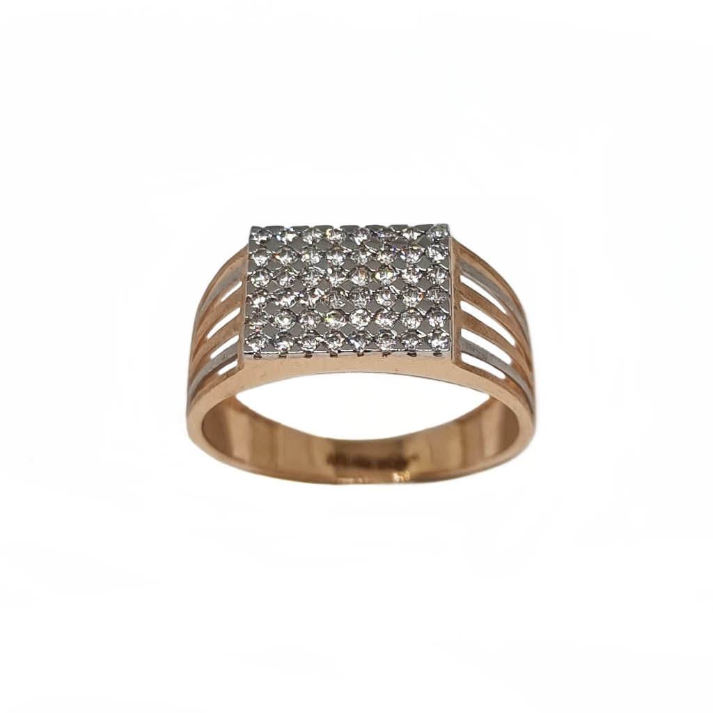 18K Rose Gold CZ Diamond Ring MGA -...