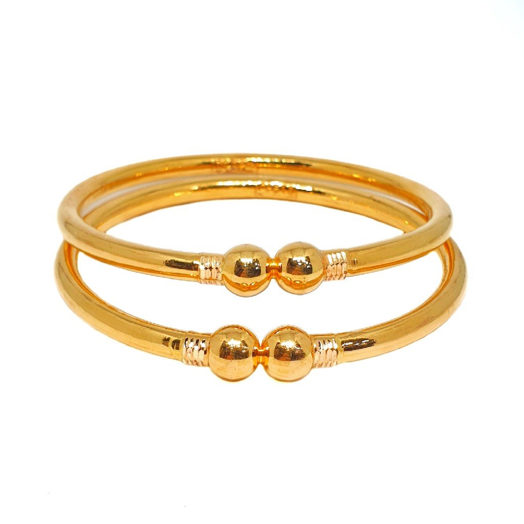 22K Gold Fancy Kadali Bangles MGA -...