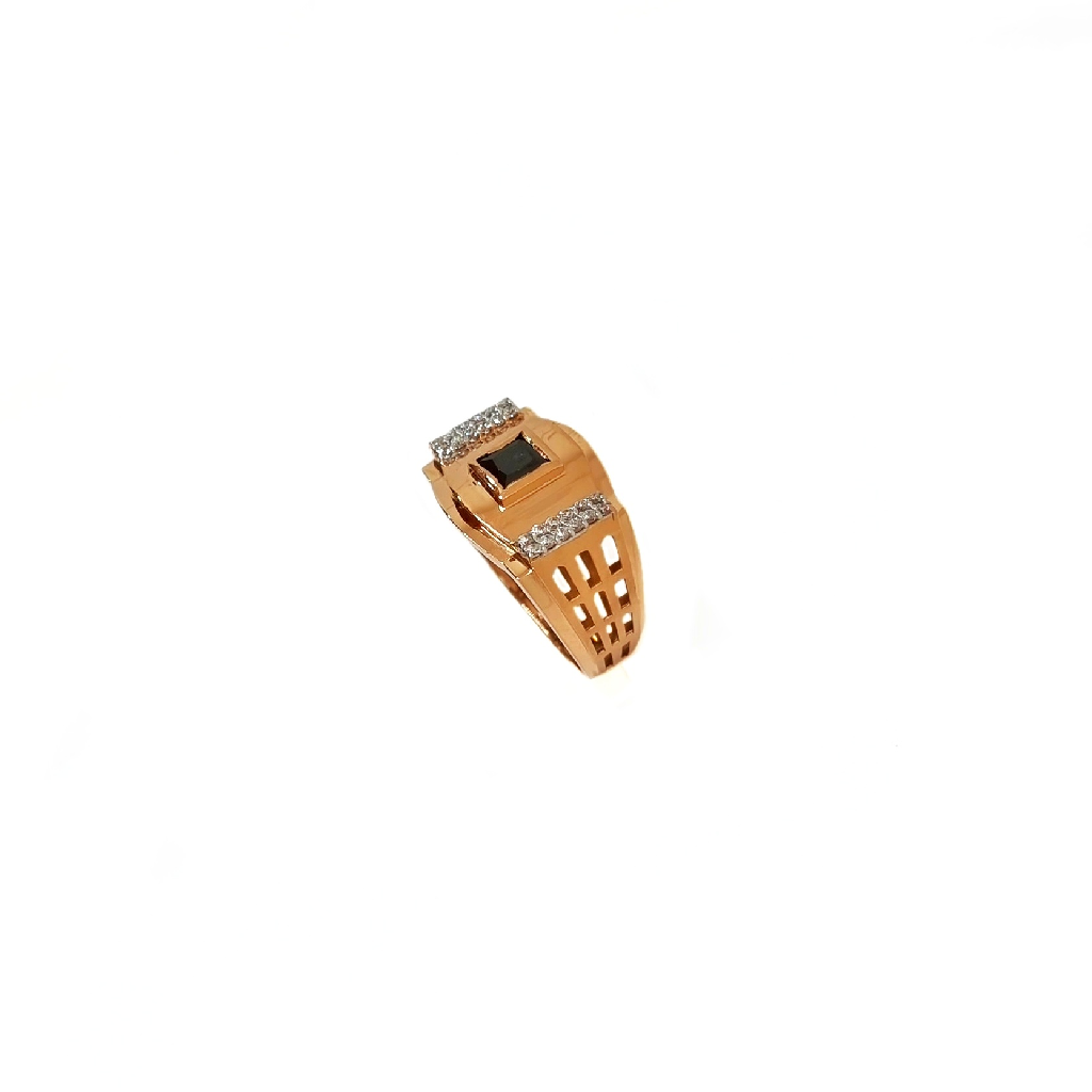 Black Stone Rose Gold Gents 18K Ring MGA - GRG0398