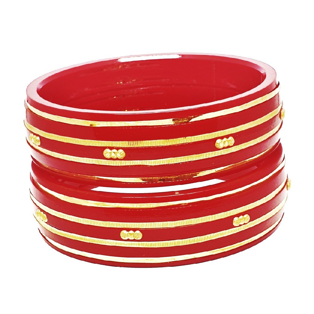 22k gold red lining chudla bangles...