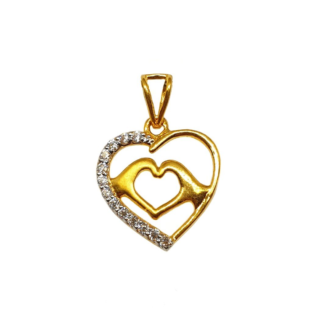 22K Gold Heart Shape Pendant MGA -...