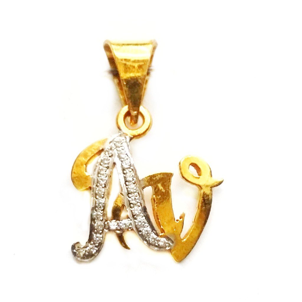 22k Gold Modern Style AV Monogram P...