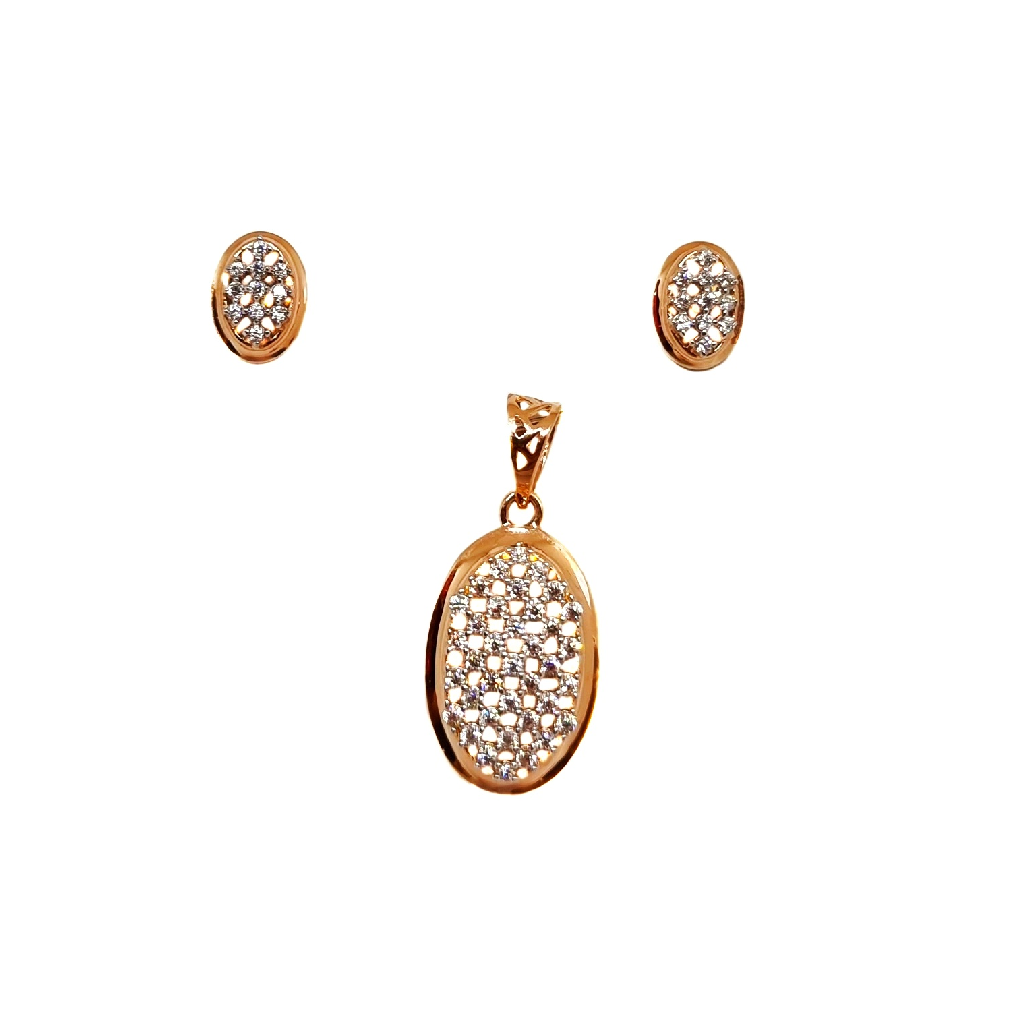 Fancy Diamond Rose Gold Pendant Set...