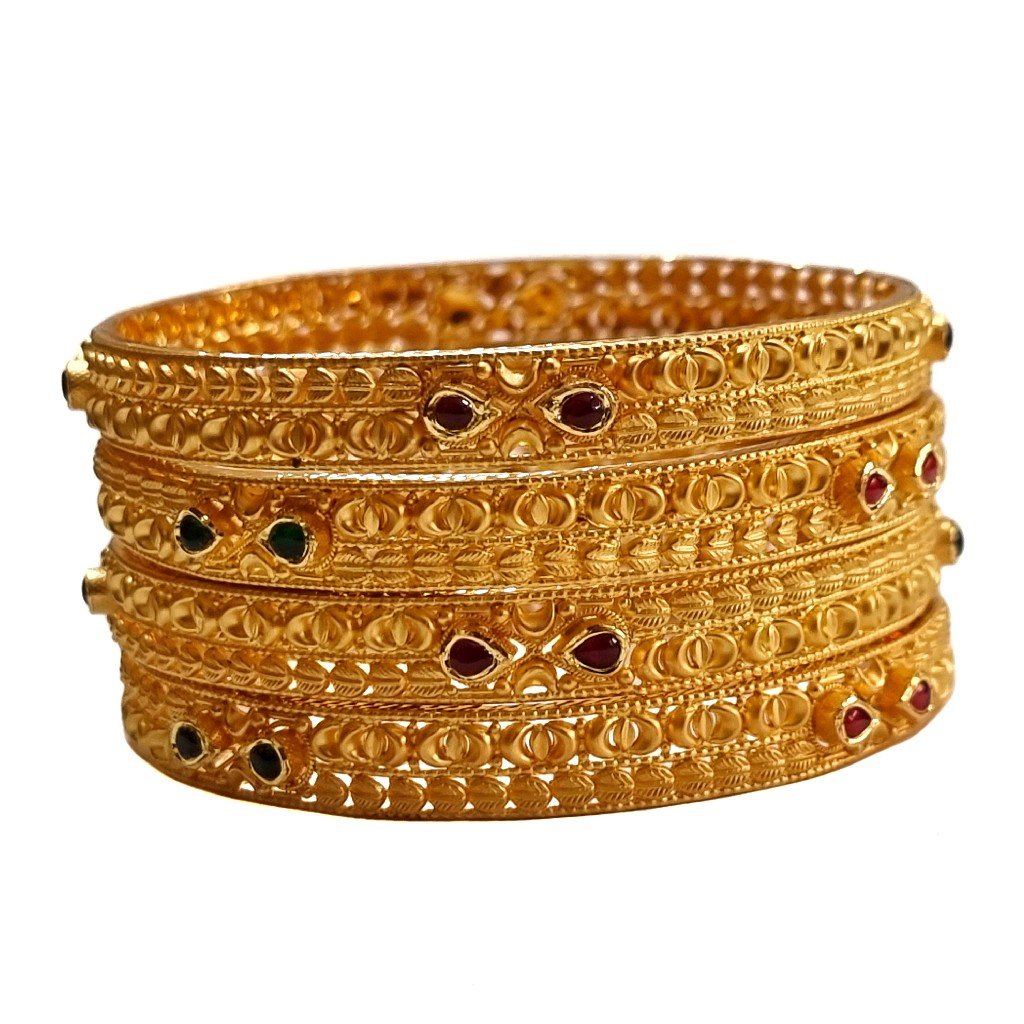 22K Gold Antique Patla Bangles MGA...